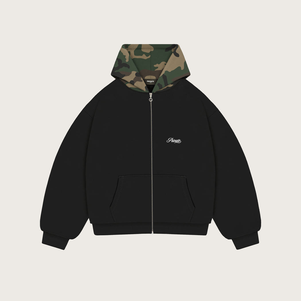 CAMO HOOD ZIPPER