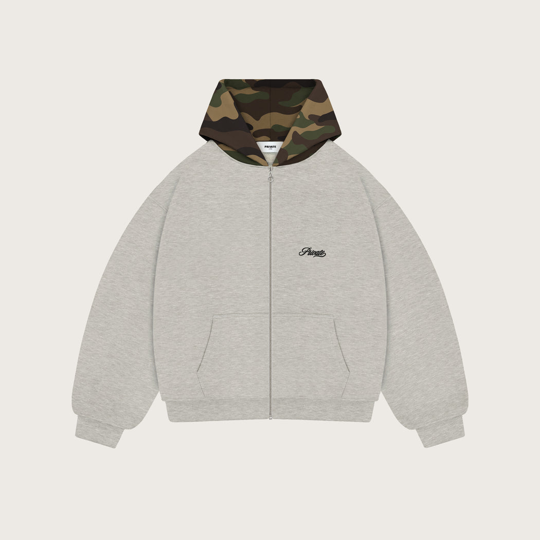 CAMO HOOD ZIPPER