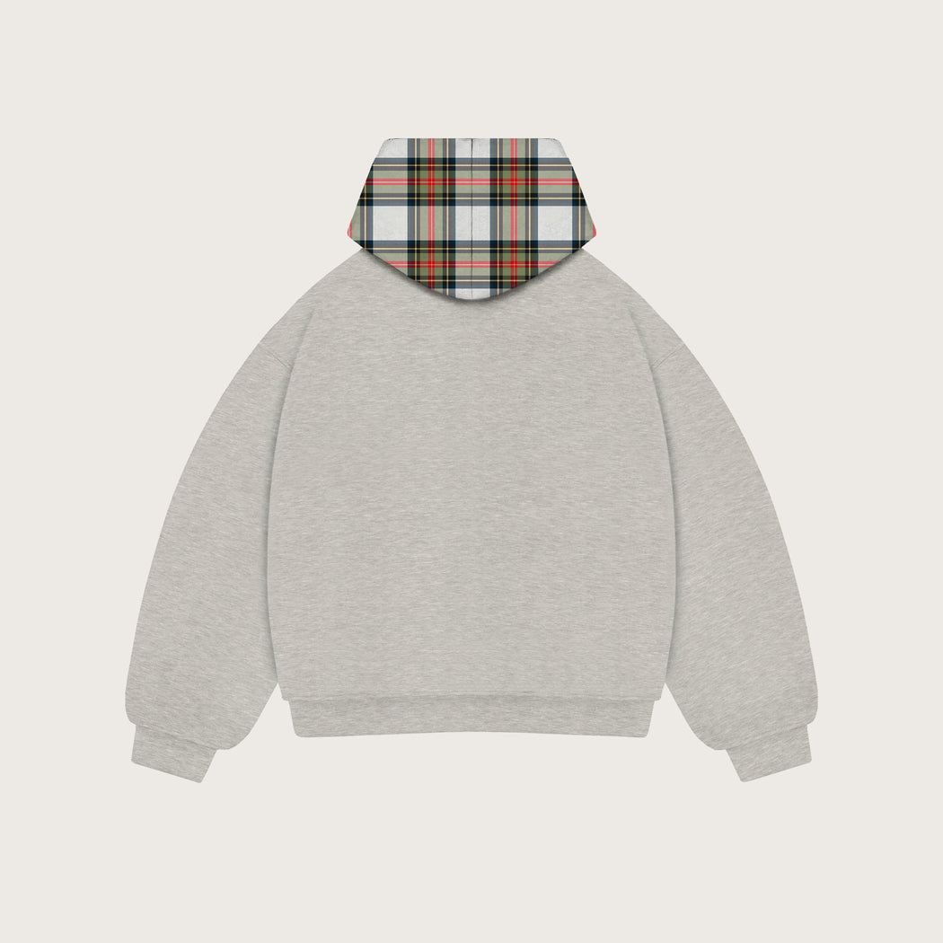 PLAID HOOD ZIPPER
